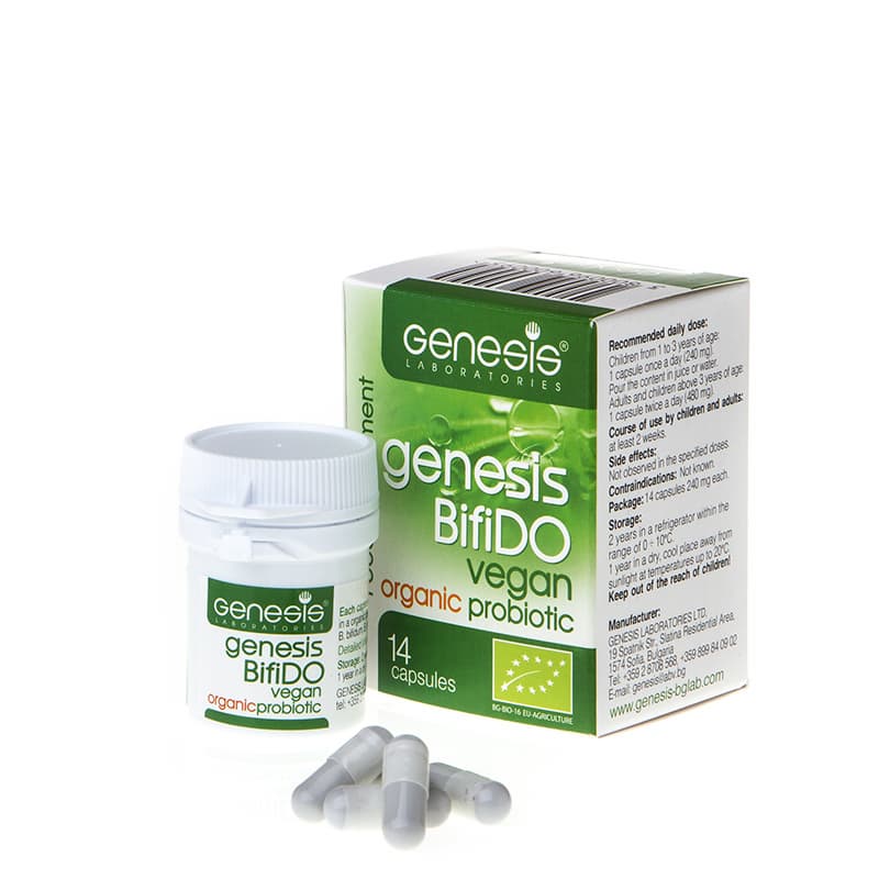 High Quality Vegan Probiotic Genesis Bifido Organic 14 caps